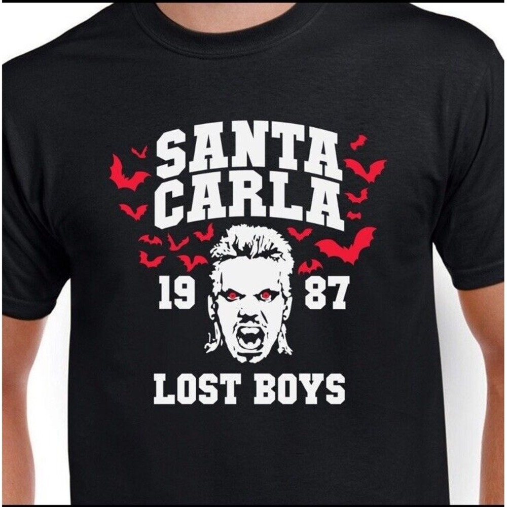 Santa Carla California The Lost Boys Movie Black T-Shirt Unisex XL
